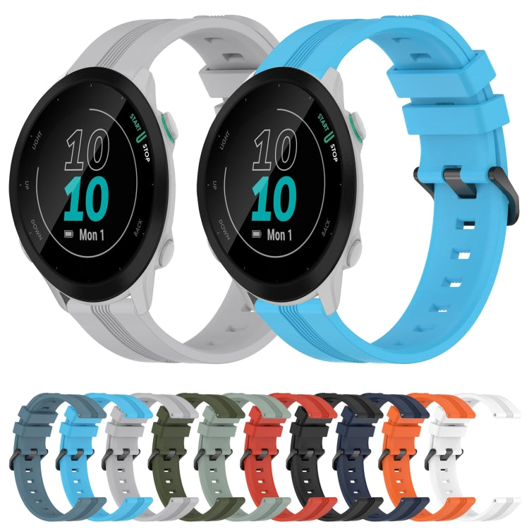 Compatible with Garmin Compatible witherunner 55 20mm Concave Striped Slicone Watch Band(White) - free shipping - PMC TechLife - Order now!