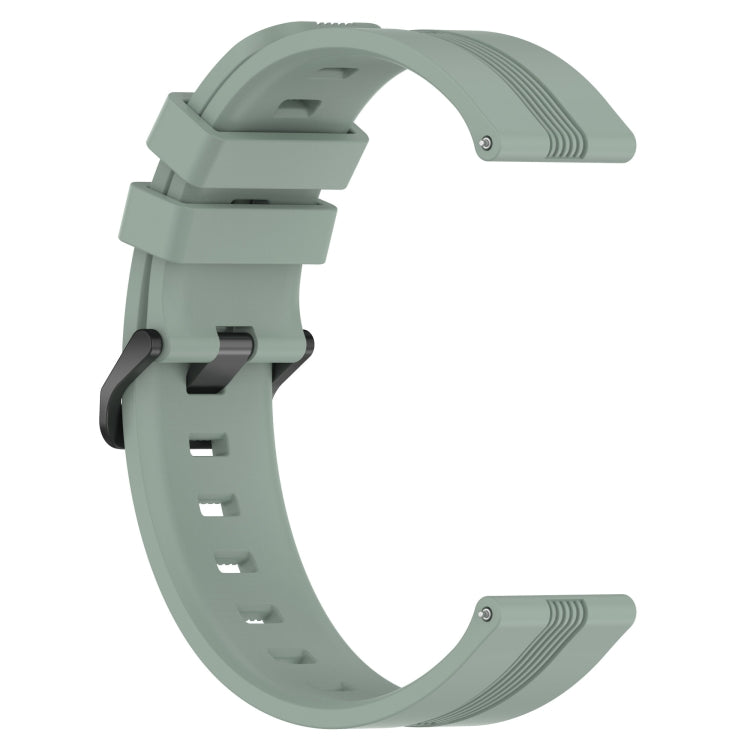 Compatible with Garmin Venu SQ 20mm Concave Striped Slicone Watch Band(Grayish Green) - free shipping - PMC TechLife - Order now!