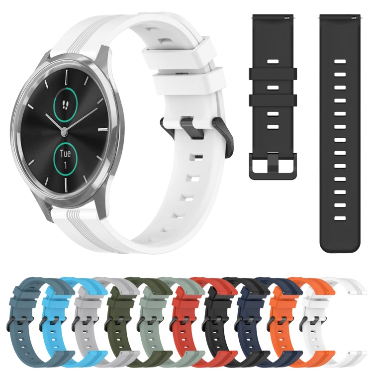 Compatible with Garmin Garminmove Luxe 20mm Concave Striped Slicone Watch Band(Red) - free shipping - PMC TechLife - Order now!