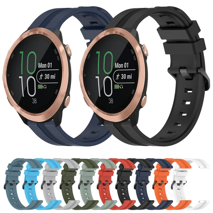 Compatible with Garmin Compatible witherunner 645 Music 20mm Concave Striped Slicone Watch Band(Navy Blue) - free shipping - PMC TechLife - Order now!