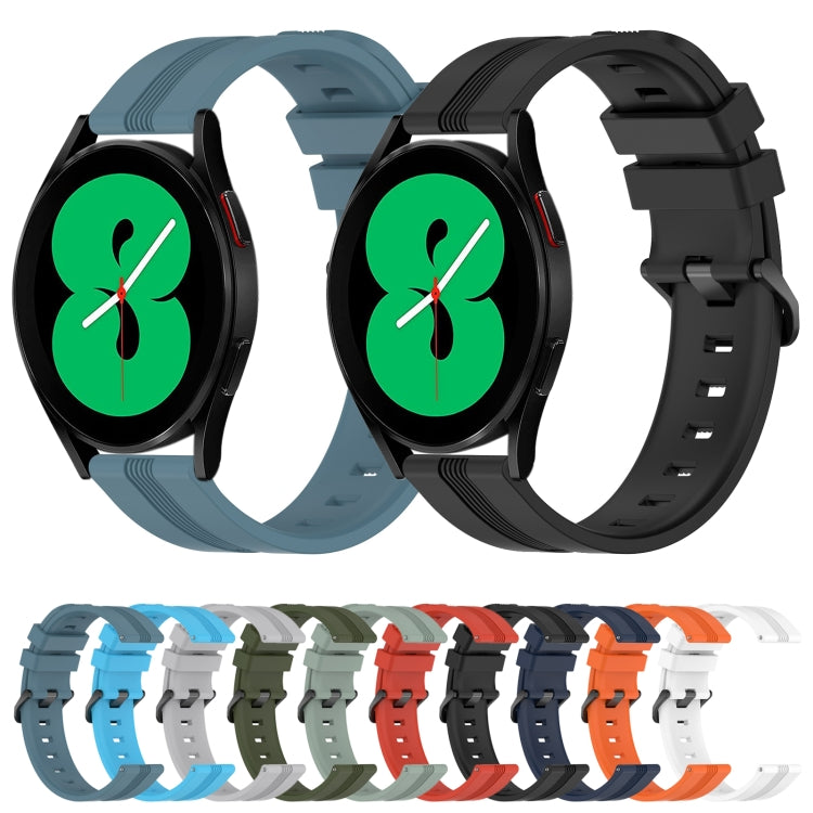For Samsung Galaxy Watch4 44mm 20mm Concave Striped Slicone Watch Band(Rock Cyan) - free shipping - PMC TechLife - Order now!