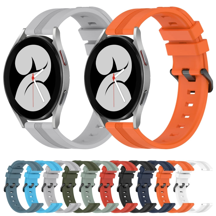 For Samsung Galaxy Watch4 40mm 20mm Concave Striped Slicone Watch Band(Black) - free shipping - PMC TechLife - Order now!