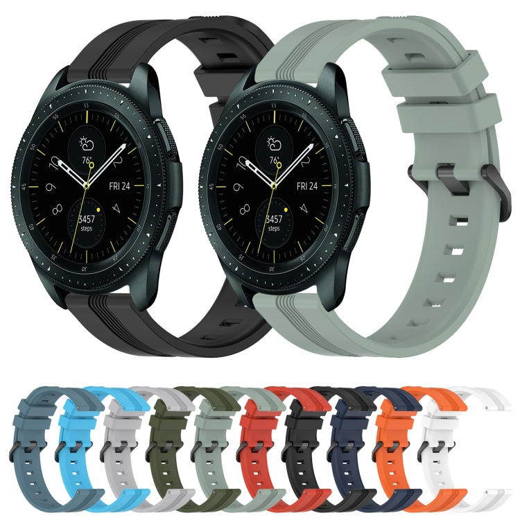 For Samsung Galaxy Watch 42mm 20mm Concave Striped Slicone Watch Band(Grey) - free shipping - PMC TechLife - Order now!