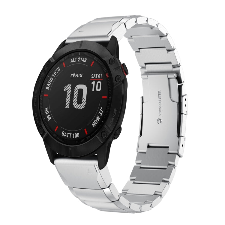 Compatible with Garmin Fenix 6X Pro 26mm Tortoise Shell Stainless Steel Watch Band(Sliver) - free shipping - PMC TechLife - Order now!