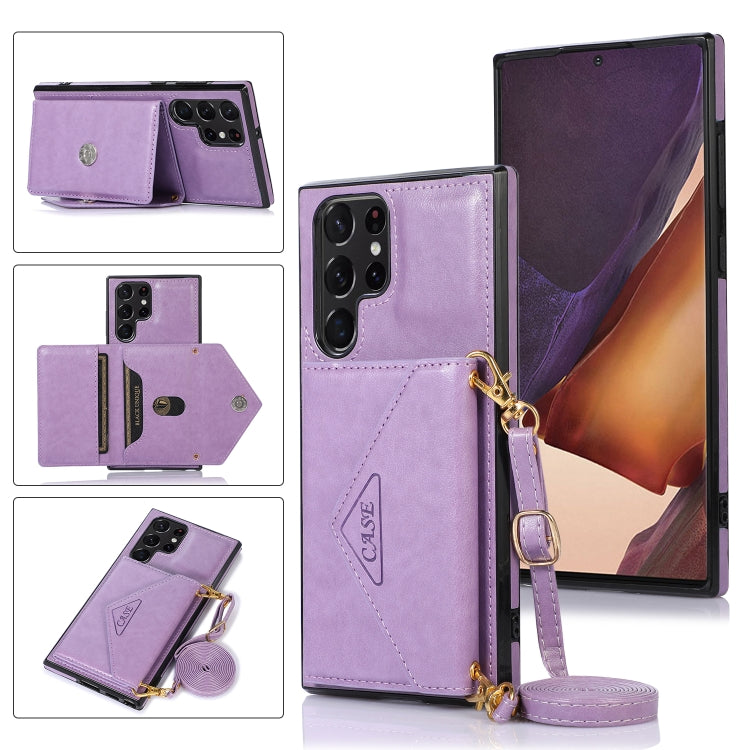 For Samsung Galaxy S23 Ultra 5G Cross-body Wallet Card Bag Leather Phone Case(Purple) - free shipping - PMC TechLife - Order now!