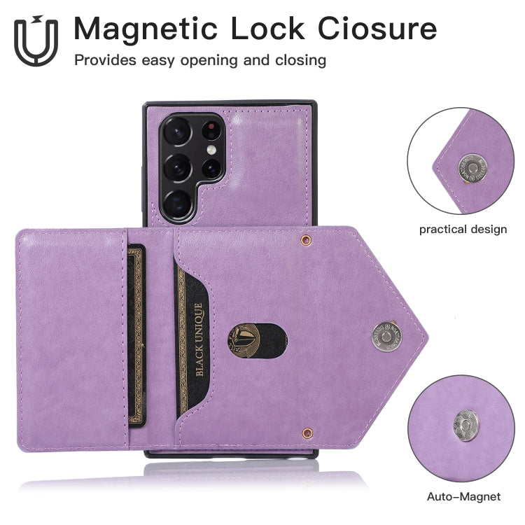 For Samsung Galaxy S23 Ultra 5G Cross-body Wallet Card Bag Leather Phone Case(Purple) - free shipping - PMC TechLife - Order now!