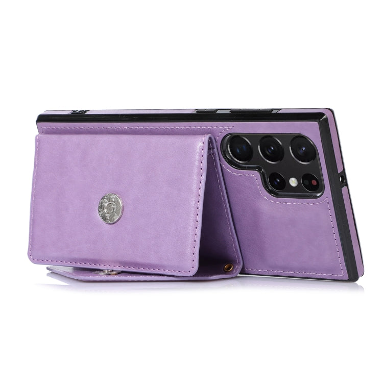 For Samsung Galaxy S23 Ultra 5G Cross-body Wallet Card Bag Leather Phone Case(Purple) - free shipping - PMC TechLife - Order now!