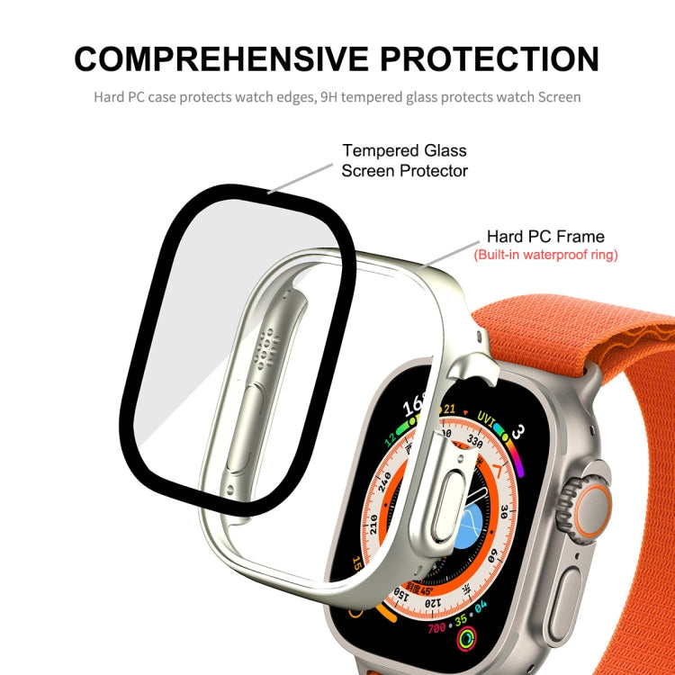 For Apple Watch Ultra / Ultra 2 49mm ENKAY Hat-Prince Waterproof Full Coverage PC Frame + 9H Tempered Glass Case(Transparent) - Watch Cases by ENKAY | Online Shopping South Africa | PMC TechLife | Buy Now Pay Later Mobicred