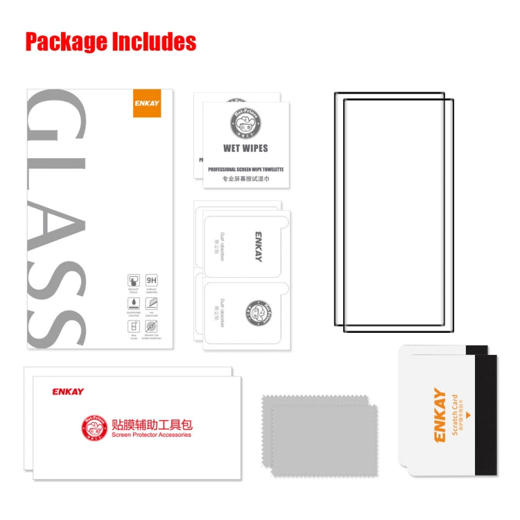 For Samsung Galaxy S23 Ultra 5G 2pcs ENKAY 3D Full Glue Hot Bending Explosion-proof Full Tempered Glass Film, Support Ultrasonic Fingerprint Unclock - Galaxy S23 Ultra 5G Tempered Glass by ENKAY | Online Shopping South Africa | PMC TechLife | Buy Now Pay Later Mobicred