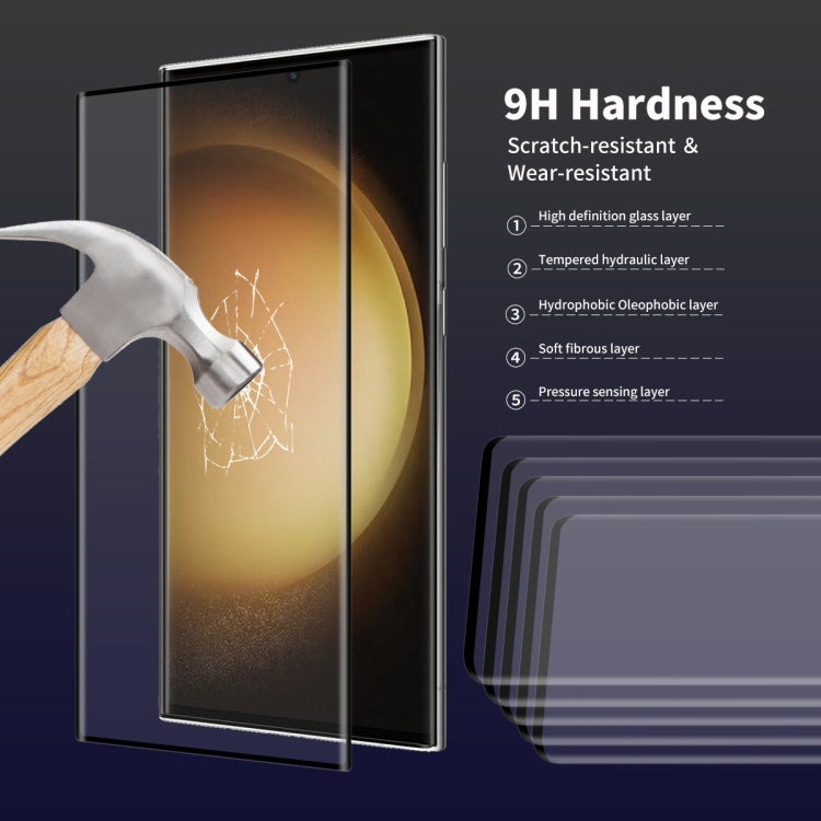 For Samsung Galaxy S23 Ultra 5G 2pcs ENKAY 3D Full Glue Hot Bending Explosion-proof Full Tempered Glass Film, Support Ultrasonic Fingerprint Unclock - Galaxy S23 Ultra 5G Tempered Glass by ENKAY | Online Shopping South Africa | PMC TechLife | Buy Now Pay Later Mobicred