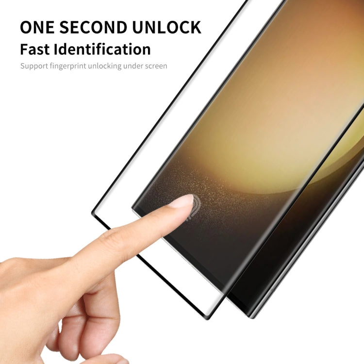 For Samsung Galaxy S23 Ultra 5G 2pcs ENKAY 3D Full Glue Hot Bending Explosion-proof Full Tempered Glass Film, Support Ultrasonic Fingerprint Unclock - Galaxy S23 Ultra 5G Tempered Glass by ENKAY | Online Shopping South Africa | PMC TechLife | Buy Now Pay Later Mobicred