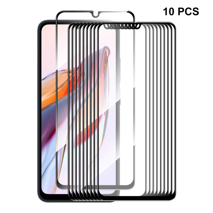 For Xiaomi Redmi 12C / Poco C55 10pcs ENKAY Hat-Prince Full Glue 0.26mm 9H 2.5D Tempered Glass Full Film -  by ENKAY | Online Shopping South Africa | PMC TechLife | Buy Now Pay Later Mobicred