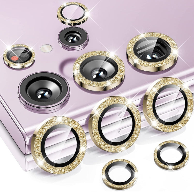 For Samsung Galaxy S23 Ultra 5G ENKAY 9H Rear Camera Lens Glitter Aluminium Alloy Ring Tempered Glass Film(Golden) - free shipping - PMC TechLife - Order now!