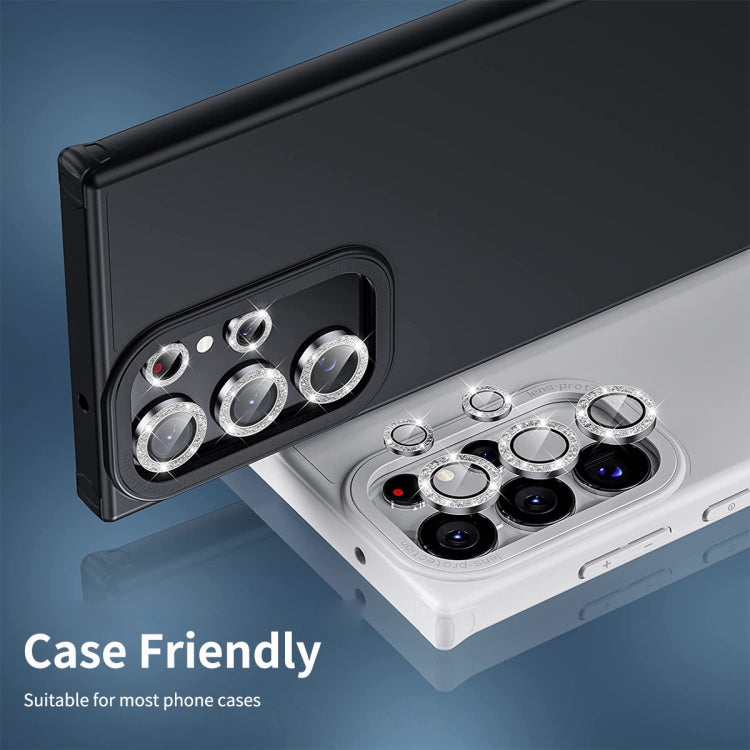 For Samsung Galaxy S23 Ultra 5G ENKAY 9H Rear Camera Lens Glitter Aluminium Alloy Ring Tempered Glass Film(Golden) - free shipping - PMC TechLife - Order now!
