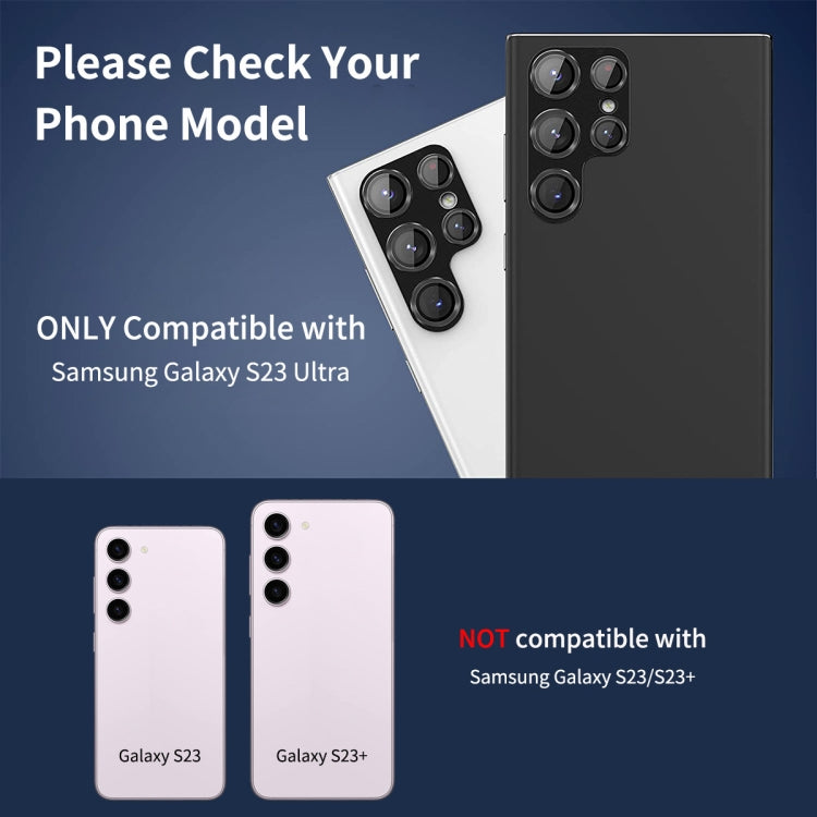 For Samsung Galaxy S23 Ultra ENKAY 9H Rear Camera Lens Aluminium Alloy Tempered Glass Film(Dark Green) - free shipping - PMC TechLife - Order now!