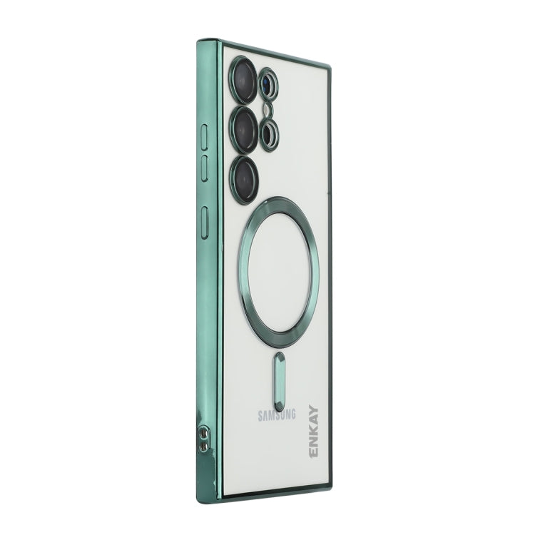 For Samsung Galaxy S23 Ultra 5G ENKAY Electroplated MagSafe Shockproof TPU Phone Case with Lens Film(Green) - free shipping - PMC TechLife - Order now!
