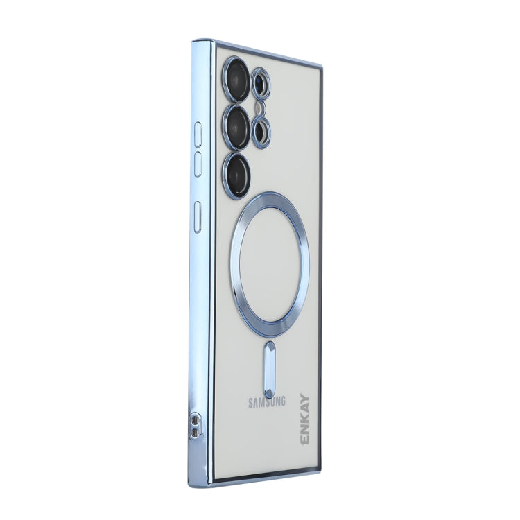 For Samsung Galaxy S23 Ultra 5G ENKAY Electroplated MagSafe Shockproof TPU Phone Case with Lens Film(Light Blue) - free shipping - PMC TechLife - Order now!