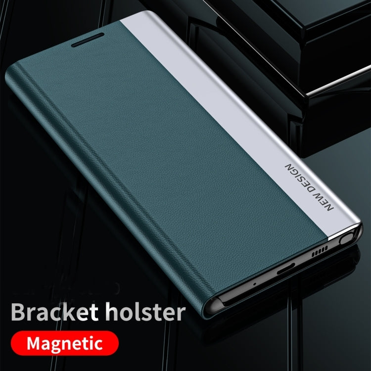 For Samsung Galaxy A54 5G Side Electroplated Adsorption Leather Phone Case(Black) - Galaxy Phone Cases by PMC TechLife | Online Shopping South Africa | PMC TechLife | Buy Now Pay Later Mobicred