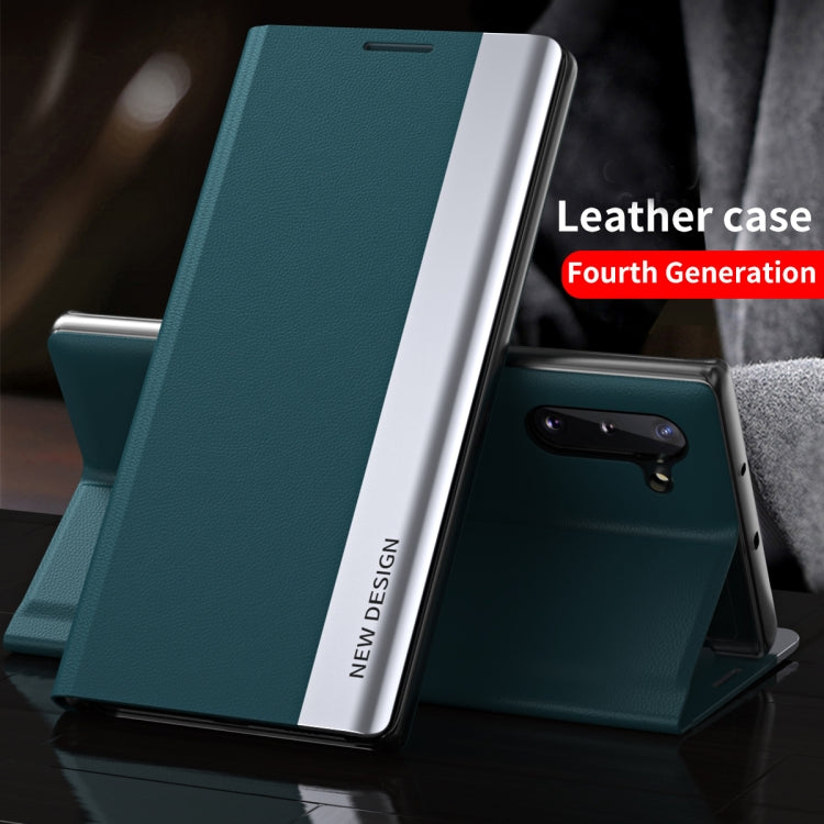 For Honor X9A Side Electroplated Adsorption Leather Phone Case(Green) - Honor Cases by PMC Jewellery | Online Shopping South Africa | PMC Jewellery