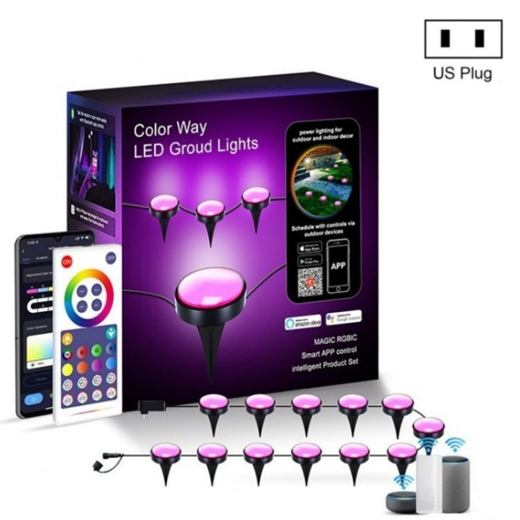CP01 Outdoor WIFI Smart APP Control Garden Lamp Music Sync Outdoor Ground Lights(US Plug) - Buried Lights by PMC TechLife | Online Shopping South Africa | PMC TechLife