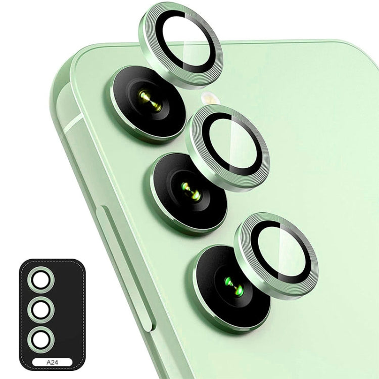 For Samsung Galaxy A24 ENKAY Hat-Prince 9H Rear Camera Lens Aluminium Alloy Ring Tempered Glass Film (Light Green) - free shipping - PMC TechLife - Order now!