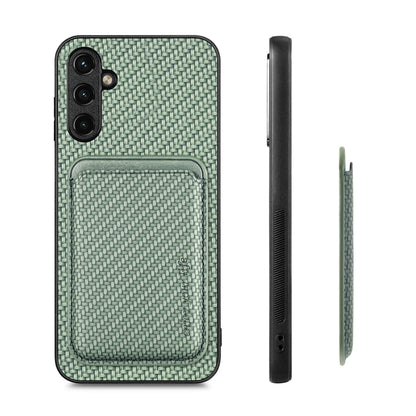 For Samsung Galaxy A34 5G Carbon Fiber Leather Card Magsafe Magnetic Phone Case(Green) - Galaxy Phone Cases by PMC Jewellery | Online Shopping South Africa | PMC Jewellery