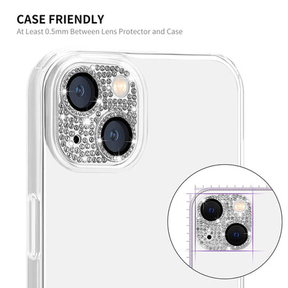 For iPhone 14 / 14 Plus ENKAY Hat-Prince Blink Diamond Camera Lens Aluminium Alloy Tempered Glass Film(Colorful) - iPhone 14 Tempered Glass by ENKAY | Online Shopping South Africa | PMC Jewellery