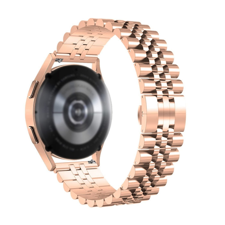 For Huawei Watch GT3 Pro 46mm Five Bull Half Round Stainless Steel Watch Band + Strap Removal Tool(Rose Gold) - Smart Wear by PMC TechLife | Online Shopping South Africa | PMC TechLife