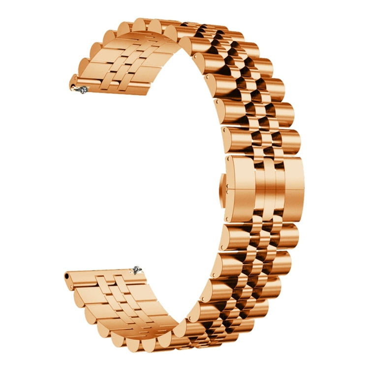 For Huawei Watch GT Runner Five Bull Half Round Stainless Steel Watch Band + Strap Removal Tool(Rose Gold) - Smart Wear by PMC TechLife | Online Shopping South Africa | PMC TechLife