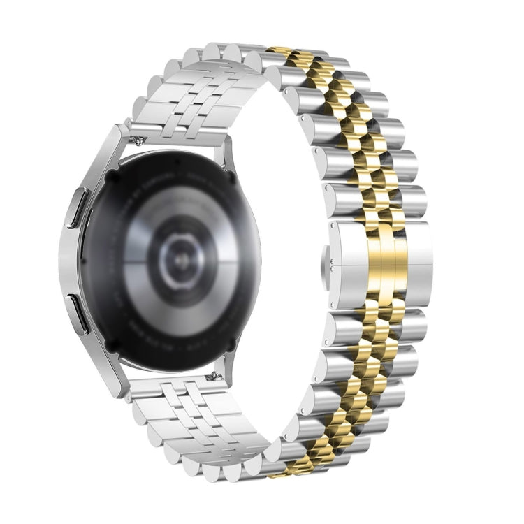 For Huawei Watch GT3 46mm Five Bull Half Round Stainless Steel Watch Band + Strap Removal Tool(Silver+Gold) -  by PMC TechLife | Online Shopping South Africa | PMC TechLife