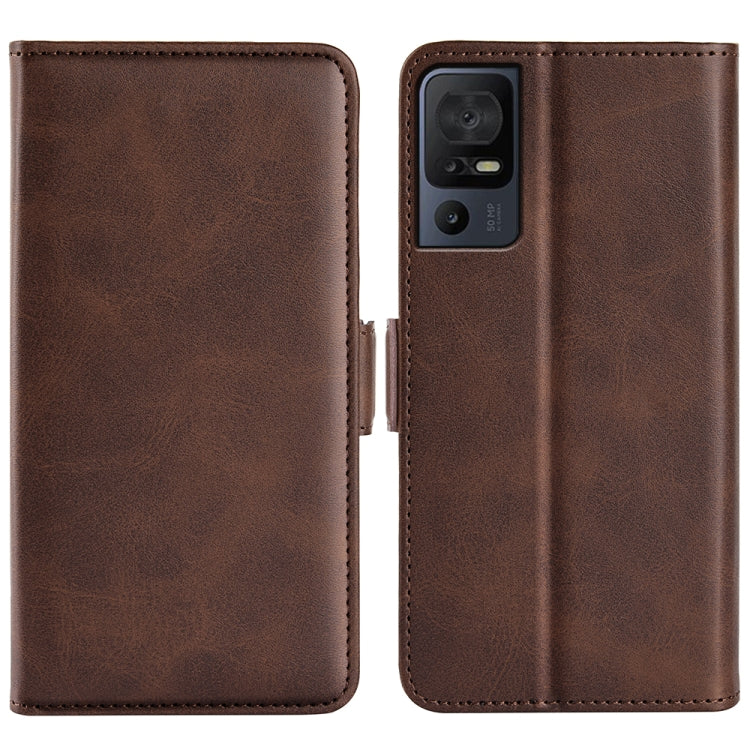 For TCL 40 SE Dual-side Magnetic Buckle Leather Phone Case(Brown) - More Brand by PMC Jewellery | Online Shopping South Africa | PMC Jewellery