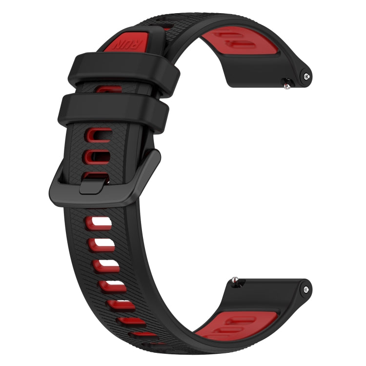 For Garmin Forerunner 265S 18mm Sports Two-Color Silicone Watch Band(Black+Red) - Smart Wear by PMC Jewellery | Online Shopping South Africa | PMC Jewellery