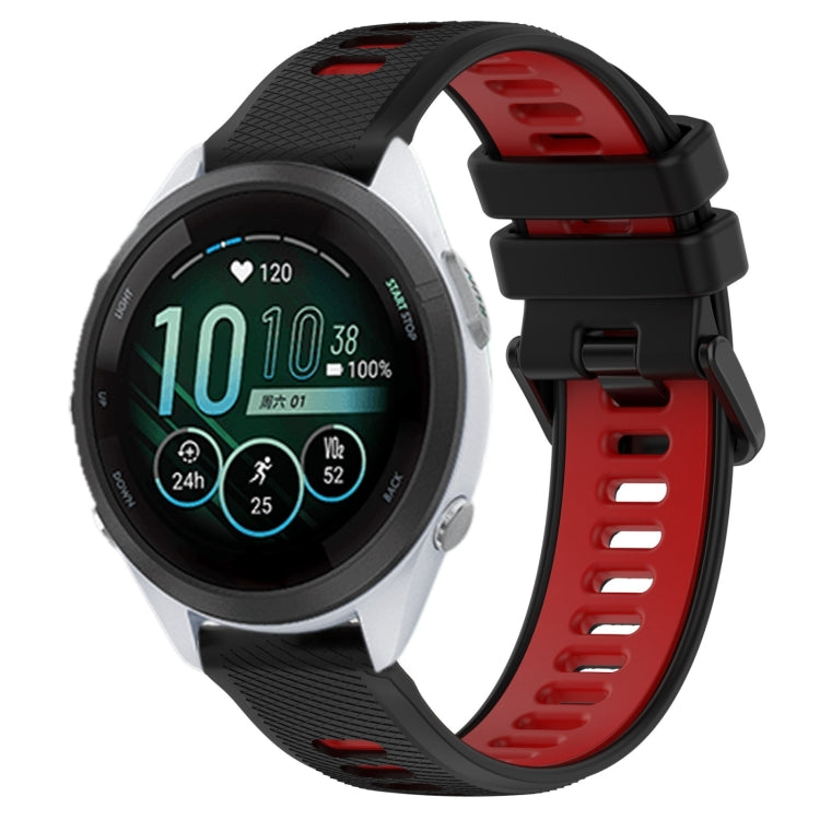 For Garmin Forerunner 265S Music 18mm Sports Two-Color Silicone Watch Band(Black+Red) - Smart Wear by PMC TechLife | Online Shopping South Africa | PMC TechLife