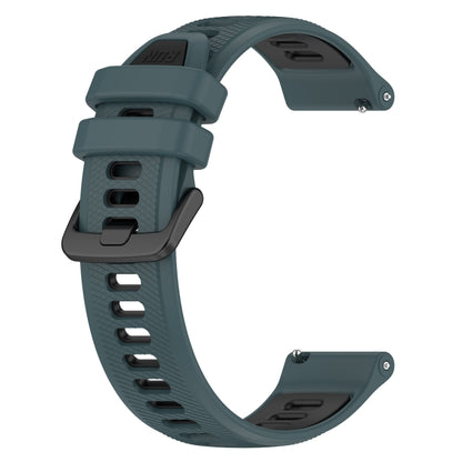For Garmin Forerunner 255S Music 18mm Sports Two-Color Silicone Watch Band(Olive Green+Black) - Smart Wear by PMC Jewellery | Online Shopping South Africa | PMC Jewellery