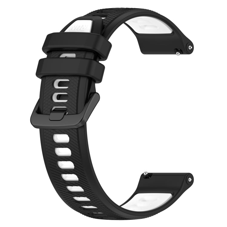 For Garmin Vivomove 3S 18mm Sports Two-Color Silicone Watch Band(Black+White) -  by PMC Jewellery | Online Shopping South Africa | PMC Jewellery