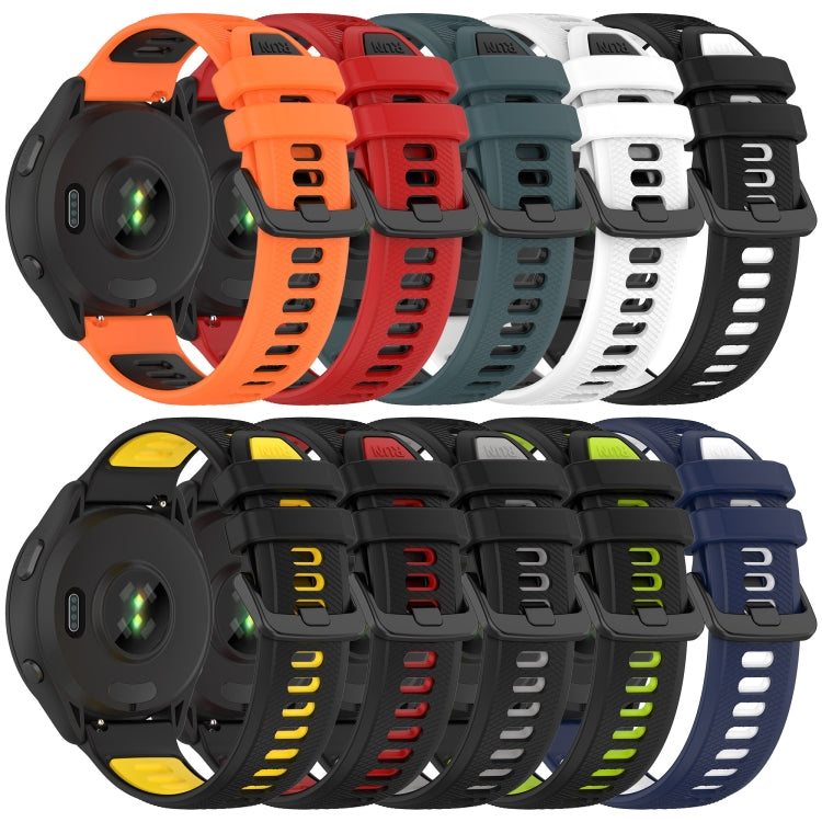 For Garmin Vivomove Sport 20mm Sports Two-Color Silicone Watch Band(Black+Yellow) - Smart Wear by PMC Jewellery | Online Shopping South Africa | PMC Jewellery