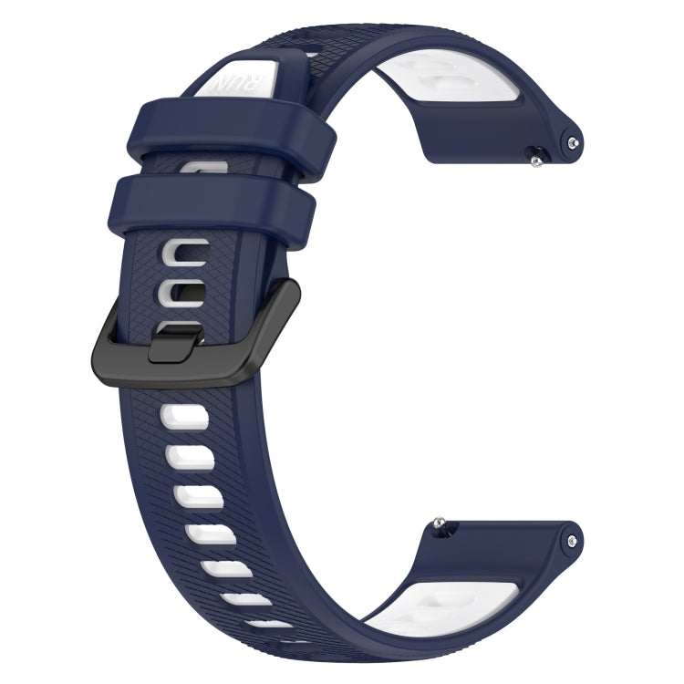 For Garmin Vivomove Sport 20mm Sports Two-Color Silicone Watch Band(Midnight Blue+White) -  by PMC Jewellery | Online Shopping South Africa | PMC Jewellery