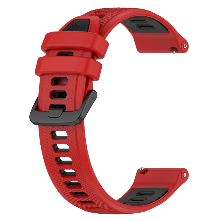 For Garmin Vivoactive3 Music 20mm Sports Two-Color Silicone Watch Band(Red+Black) - Smart Wear by PMC Jewellery | Online Shopping South Africa | PMC Jewellery