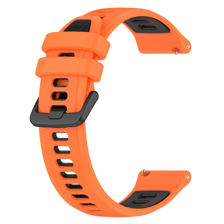 For Garmin Forerunner 55 20mm Sports Two-Color Silicone Watch Band(Orange+Black) -  by PMC Jewellery | Online Shopping South Africa | PMC Jewellery