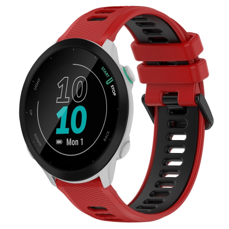 For Garmin Forerunner 55 20mm Sports Two-Color Silicone Watch Band(Red+Black) - Smart Wear by PMC TechLife | Online Shopping South Africa | PMC TechLife