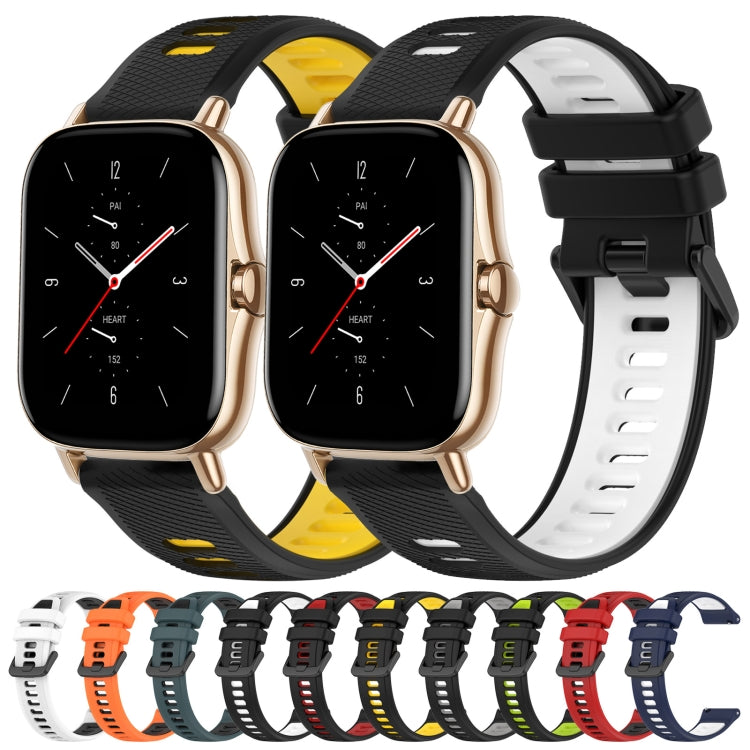 For Amazfit GTS 2 20mm Sports Two-Color Silicone Watch Band(Black+Green) -  by PMC TechLife | Online Shopping South Africa | PMC TechLife