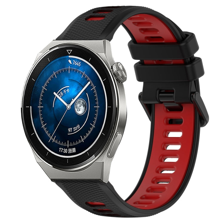 For Huawei Watch GT3 Pro 43mm 20mm Sports Two-Color Silicone Watch Band(Black+Red) - Smart Wear by PMC Jewellery | Online Shopping South Africa | PMC Jewellery