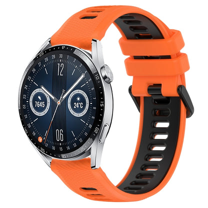 For Huawei Watch GT3 42mm 20mm Sports Two-Color Silicone Watch Band(Orange+Black) -  by PMC Jewellery | Online Shopping South Africa | PMC Jewellery