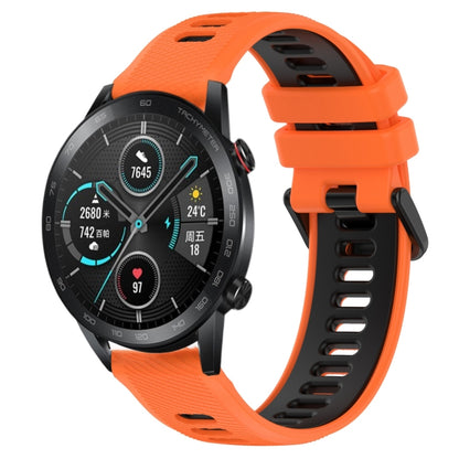 For Honor Magic Watch2 42mm 20mm Sports Two-Color Silicone Watch Band(Orange+Black) - Smart Wear by PMC Jewellery | Online Shopping South Africa | PMC Jewellery