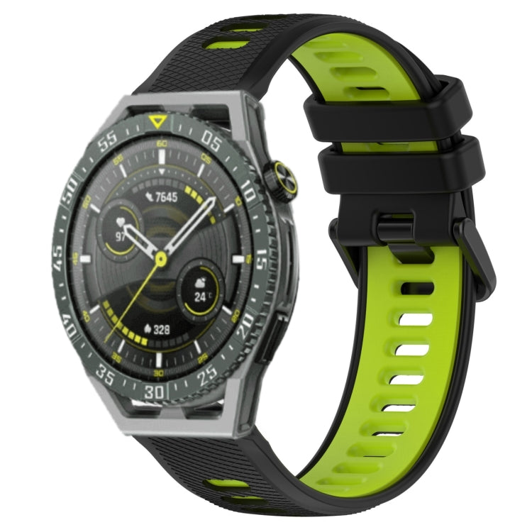 For Huawei Watch GT3 SE 22mm Sports Two-Color Silicone Watch Band(Black+Green) - Smart Wear by PMC Jewellery | Online Shopping South Africa | PMC Jewellery