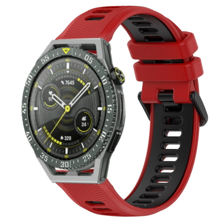 For Huawei Watch GT3 SE 22mm Sports Two-Color Silicone Watch Band(Red+Black) - Smart Wear by PMC TechLife | Online Shopping South Africa | PMC TechLife