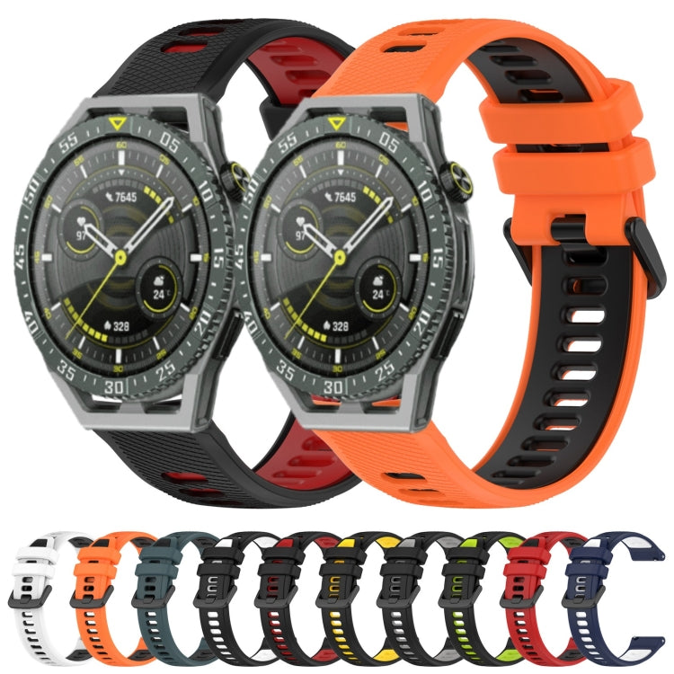 For Huawei GT2 Pro 22mm Sports Two-Color Silicone Watch Band(Black+Grey) - Smart Wear by PMC TechLife | Online Shopping South Africa | PMC TechLife