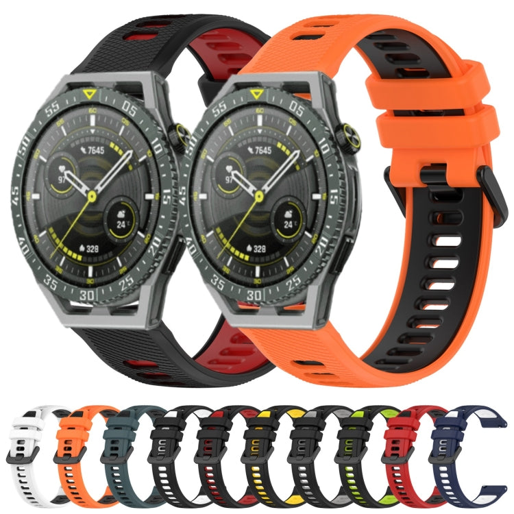For Honor Magic Watch 2 46mm 22mm Sports Two-Color Silicone Watch Band(Orange+Black) - Smart Wear by PMC Jewellery | Online Shopping South Africa | PMC Jewellery