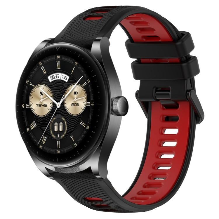 For Huawei Watch Buds 22mm Sports Two-Color Silicone Watch Band(Black+Red) - Smart Wear by PMC TechLife | Online Shopping South Africa | PMC TechLife