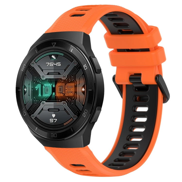 For Huawei Watch GT 2E 22mm Sports Two-Color Silicone Watch Band(Orange+Black) - Smart Wear by PMC TechLife | Online Shopping South Africa | PMC TechLife